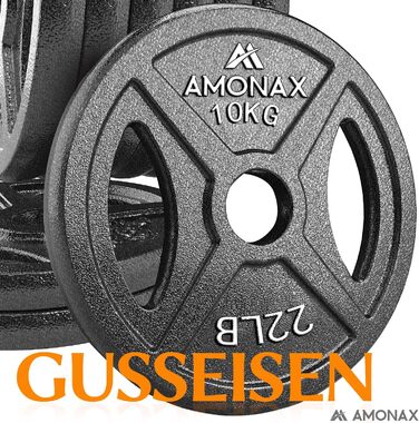 Набір металевих млинців Amonax 10 кг (2x5 кг), 50 мм, для штанги та гантелі, для силових тренувань і домашнього спортзалу