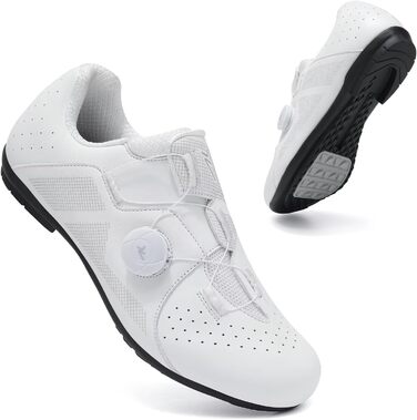 Шкарпетки для шосейного велосипеда для чоловіків – легкі, дихаючі, сумісні зі штифтами для тривалих поїздок та комфорту на весь день (48.5 EU, Білий)