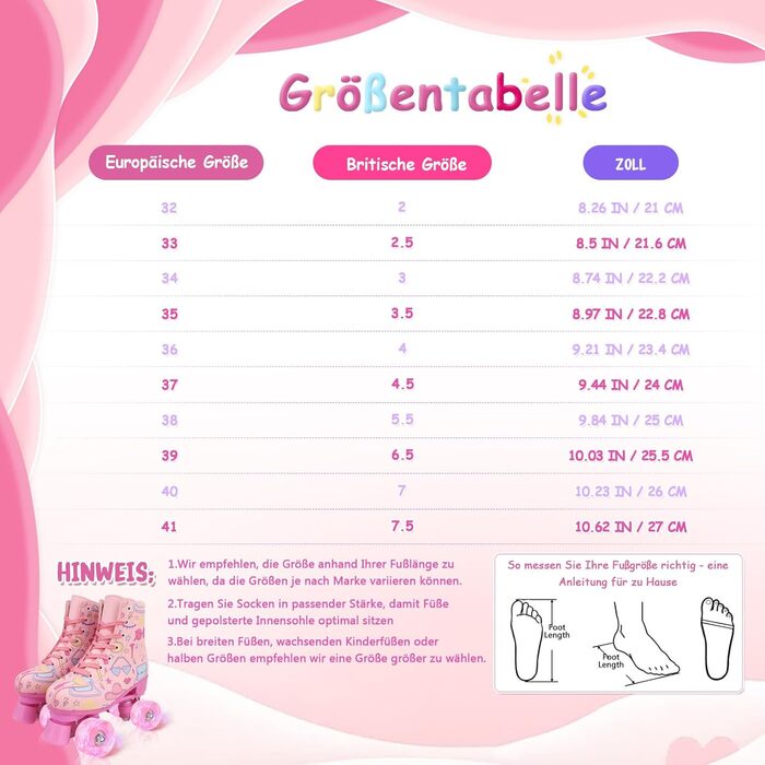 Роликові ковзани XUDREZ з підсвічуванням для дітей та дорослих, рожевий принт, Quad-Skates, регульовані, для дівчаток, дам та початківців, розмір 34