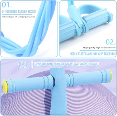 Еластичні фітнес-гумки для тренувань, набір 6 шт. (C)