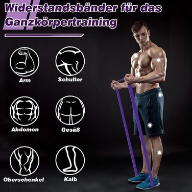 Еластичні гумки для фітнесу, стрічки опору 5-100LB, для силових тренувань, пілатесу, фізіотерапії, йоги, допомога при підтягуванні, для чоловіків та жінок (4 шт.) чорний+червоний+жовтий+фіолетовий