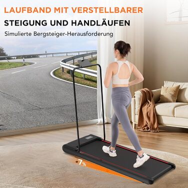 Біговий тренажер LIKESPORTING: компактний, з регулюванням нахилу, тримачем для планшета та пультом керування. Для дому та офісу, чорний