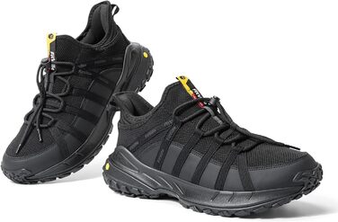 Черевики для хайкінгу FitVille для чоловіків (широкі) - трекінгові, Outdoor, зручні, дихаючі, легкі, чорні (42 EU)