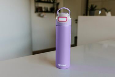 Термос Kambukka Elton Insulated Digital Lavender 600 мл, нержавіюча сталь, герметична термобутилка з кришкою Snapclean, підходить для миття в посудомийній машині, зручна ручка