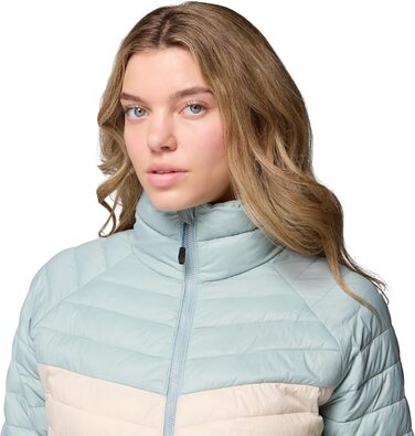 Жіноча зимова куртка-пуховик Columbia Powder Pass, колір Dark Stone / Crushed Blue, розмір S