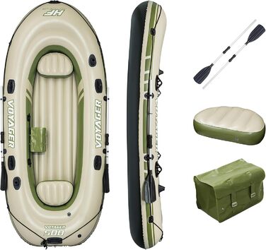 Надувний човен Bestway Hydro-Force Voyager 500 для 3 осіб, 348×141×48 см, комплект