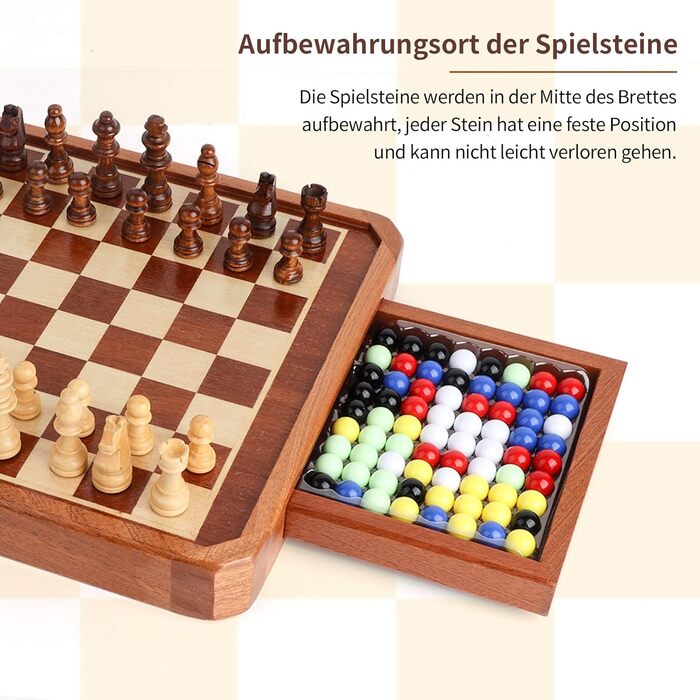 Магнітна дошка Creechwa 29x29 см: дерев'яна шахівниця та дошка для шашок, іграшка для дітей та дорослих