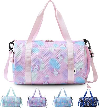 Спортивна сумка з єдинорогом, рожева - для тренувань та спорту (унісекс)