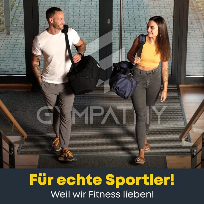 Спортивна сумка Gympathy для жінок і чоловіків, з відділенням для взуття та вологих речей, тренувальна сумка для фітнесу, спорту і подорожей, чорна