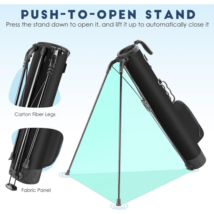 Сумка для гольфу Findway: сталева сумка з ременями, легка та міцна, для тренувань та гри, 80 см (PBK)