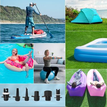 Електричний насос SUP з акумулятором 20 PSI, 12V DC, LCD, для надувних човнів, матраців, наметів (зелений)