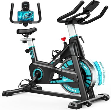 Венкер Домашній велотренажер з магнітним опором, Indoor Spinning Bike, до 160 кг, блакитний