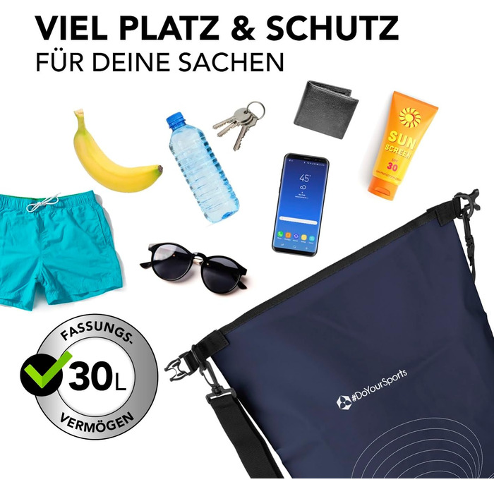 Водонепроникний рюкзак Dry Bag 30L Sonar, темно-синій | Сумка-мішок для активного відпочинку, риболовлі та кемпінгу