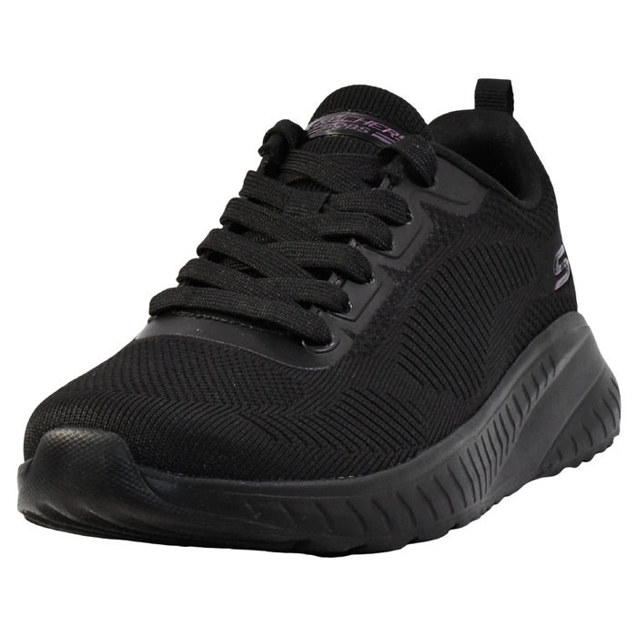 Жіночі кросівки Skechers Bob's Squad Chaos Face-Off, бежевий колір, текстиль (розмір 42 EU, Wide Fit, Black Engineered Knit Trim)
