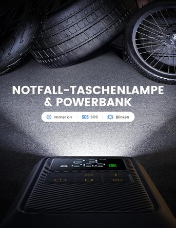 Електричний насос Lamicall для велосипедів, авто, мотоциклів та м'ячів з LED-підсвічуванням - 150 PSI, 5x швидше