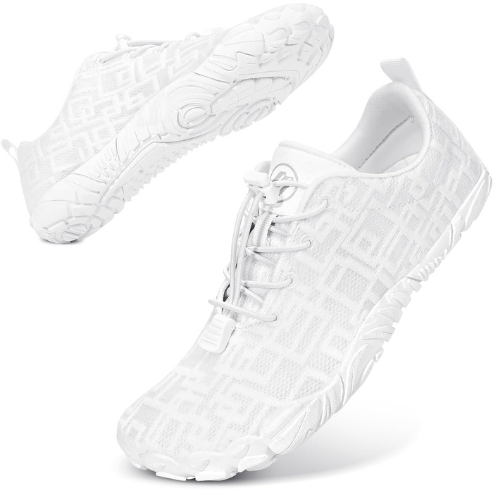 Чоботи для пішохідних прогулянок Barfuss: літні, швидковисихаючі, широка передня частина, Zero-Drop підошва, унісекс, для трейлраннінгу та фітнесу, білі, C1 (D1, 37 EU)