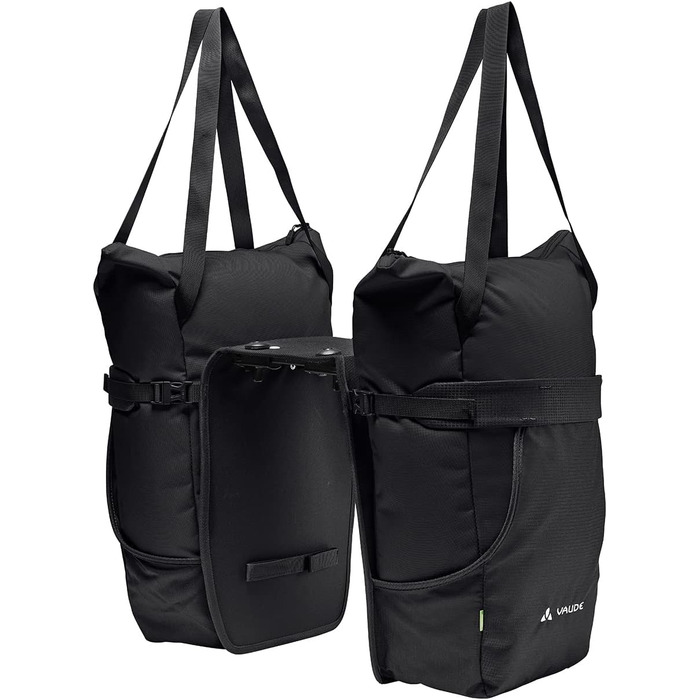 Велосипедна сумка VAUDE TwinShopper 44 л, чорна, з дощовиком, окреме використання, шопер, універсальний розмір