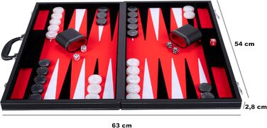 Набір для гри в нарди Engelhart Deluxe 54 см - високоякісні матеріали, нарди з кейсом, кубики та стаканчики