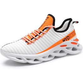 Чоловічі кросівки Ahico для бігу, фітнесу та крос-тренінгу. Slip-On, білі з помаранчевим, 42.5 EU