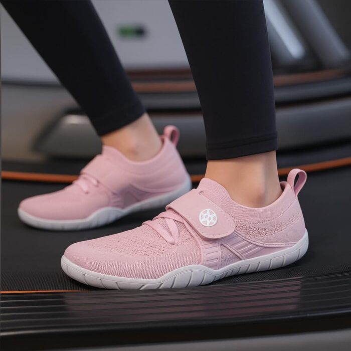 Босоніжки Eagsouni для чоловіків та жінок: кросівки для фітнесу, подорожей та бігу на вулиці. Зручні, легкі, дихаючі, широка передня частина, антиковзаюча підошва, розмір 42 EU, рожеві.