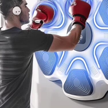 Електронна музична бокс-машина Vicyol S&D з Bluetooth, LED підсвічуванням, рукавичками, PU настінне тренувальне обладнання, 9 режимів, 40x40x4 см