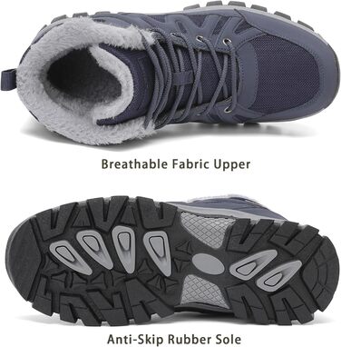 Чоловічі зимові черевики FLARUT: теплий підклад, для хайкінгу, трекінгу, снігоступи, зимові черевики, хайкінг, снігоступи, Outdoor (Синій, 40 EU)