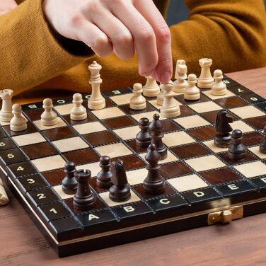 Велика магнітна дорожня шахова дошка з дерева Master of Chess 28 см, ручна робота, для дорослих і дітей