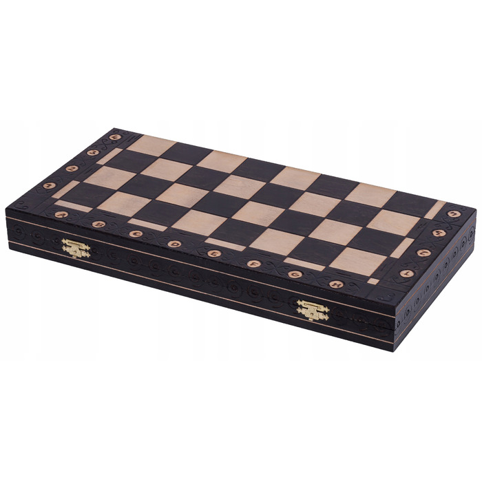 OUTLET — Дерев'яні шахи AMBASADOR Black Edition, 52 x 52 см