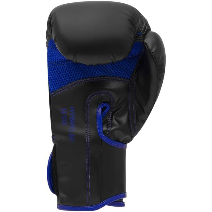 Боксерські рукавички adidas Hybrid 80 для боксу, кікбоксингу, MMA, тренувань, 6 унцій, чорні/сині, унісекс