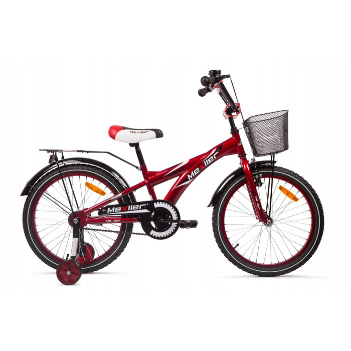 Дитячий велосипед Mexller BMX 20 дюймів, синій, з додатковими колесами