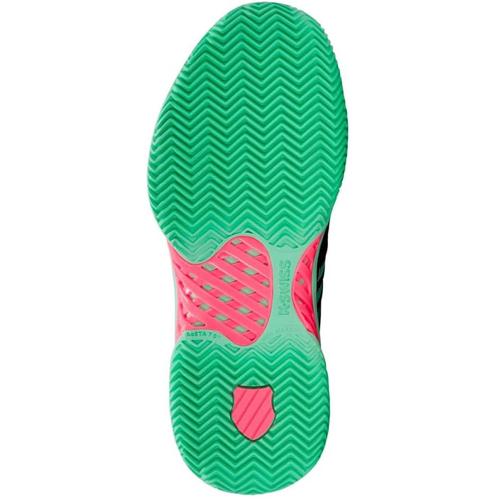 Жіноче тенісне взуття K-Swiss Express Light 3 Clay - чорний, неон м'ята, неон пастельний рожевий (40 EU)