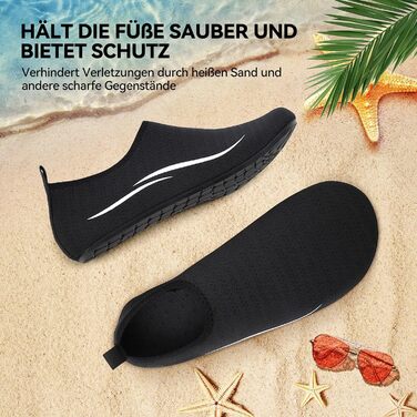 Взуття для плавання та відпочинку на пляжі: унісекс, чорний, 38 EU