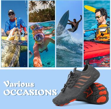 Чоловічі та жіночі аквашузи Hanani для плавання та серфінгу, швидко сохнуть, сірі, 43 EU