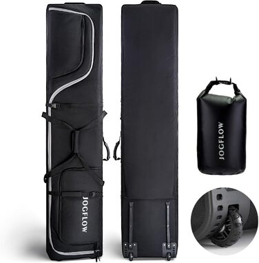 Скі-сумка Skitasche 360° з роликами, 1200D, чорна. Підходить для 175 см лиж