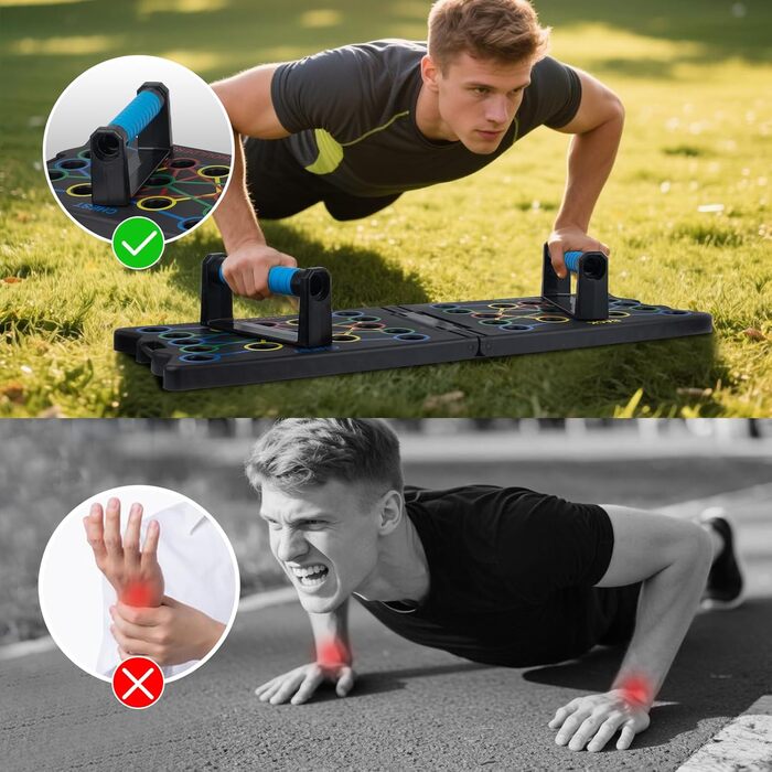 Дошка для віджимань 24 в 1, складаний тренажер для м'язів грудей, спини та плечей з ручками для чоловіків та жінок