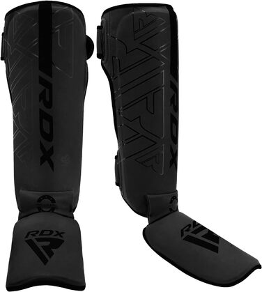 Захисні щитки для гомілки RDX Kara з Maya Hide для муай-тай, кікбоксингу, MMA, карате, BJJ, крав-мага, спарингів, з захистом стопи, шкіряні