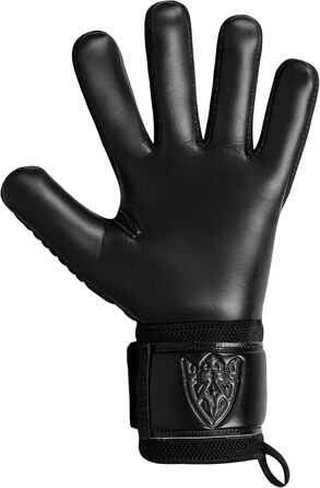 Футбольні воротарські рукавички Keeperking для дітей, підлітків та дорослих. Без захисту пальців, 4 мм латекс, довга долоня, унісекс, чорний.