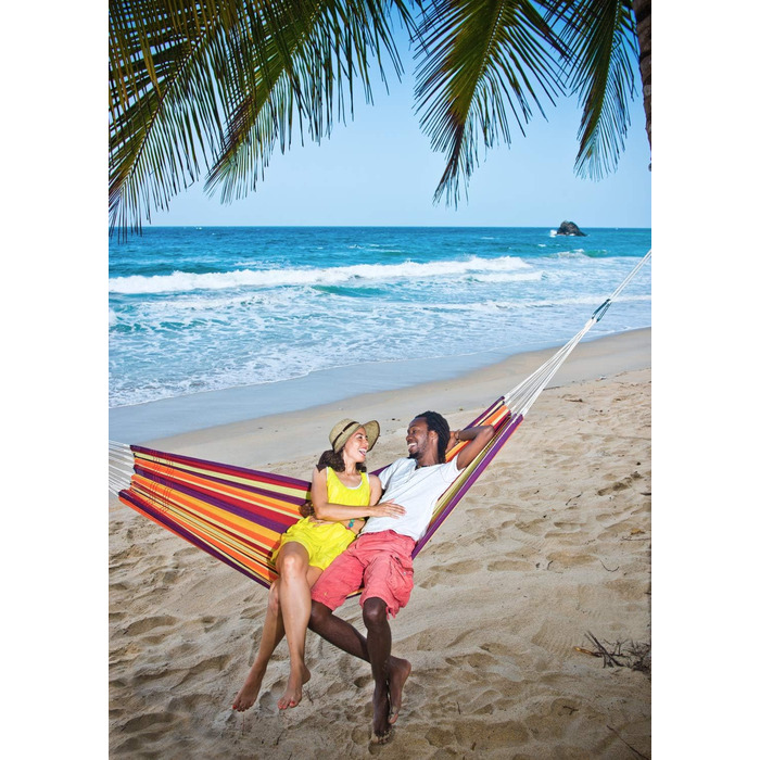 Гамак класичний Amazonas Lambada Tropical бразильський, 210x140 см, до 150 кг, кольоровий смугастий