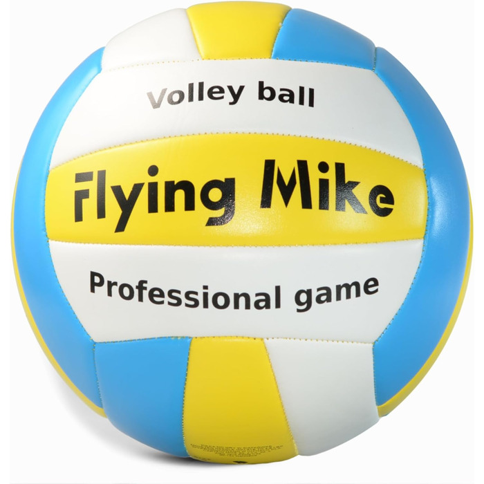 Волейбольний м'яч Captain Mike, розмір 5 - офіційний для пляжу та залу - для дорослих та дітей - міцний тренувальний та ігровий м'яч - синьо-жовтий