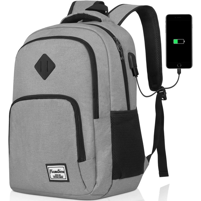 Рюкзак для ноутбука YAMTION з USB, водонепроникний, 35 л, для чоловіків і жінок, шкільний