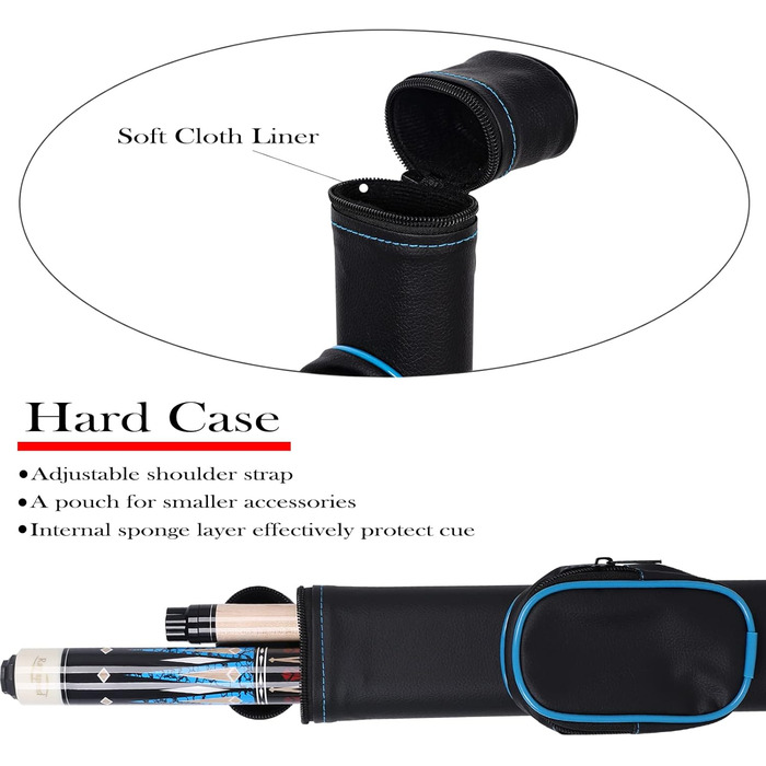 Професійний більярдний кий CGB-500: двочастинний, канадський клен, 58' (19/20oz), з жорстким кейсом