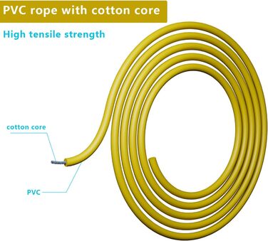 Стрибкове канат Springseil 300 см, ПВХ, бавовняний корд, ергономічні ручки, регульована довжина, чорний (жовтий)