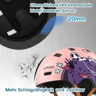 Захисний шолом Skaterhem для скейтборду, електросамокату, BMX (унісекс, регульований, M, рожевий)