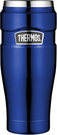 Термокружка THERMOS Stainless King, 470 мл, синя, із нержавіючої сталі, термочашка для кави, ізольована, герметична, зберігає тепло 7 годин, холод 18 годин, BPA-Free, підходить для посудомийки