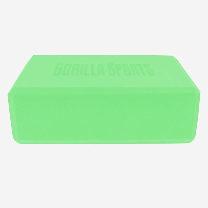 Йога-блок GORILLA SPORTS для йоги та пілатесу, протиковзкий EVA-пінопласт, 23,5 x 15 x 8 см, зелений
