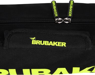 Чохол для лиж BRUBAKER Langlauf XC Touring, на 1 пару лиж і палиць, 210 см, чорний/неоново-жовтий, водонепроникний лижний мішок для транспортування