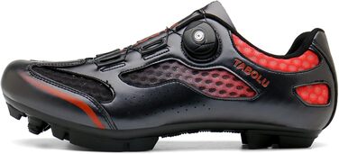 Велосипедні черевики MTB для чоловіків та жінок | Черевики для гірського велосипеда, сумісні з SPD, унісекс | 44 EU, чорний