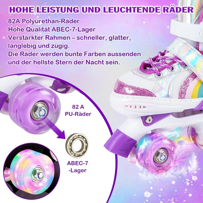 Дитячі ролики Kinder для дівчаток та хлопчиків, регульовані, з підсвічуванням, для початківців, розмір 28-36