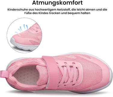 Дитячі кросівки Raoendis для хлопчиків та дівчаток - спортивні, для занять у залі, легкі, з дихаючим матеріалом (29 EU, Рожевий)