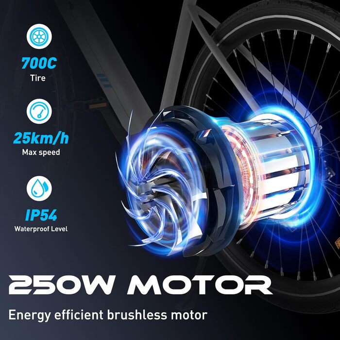 Електровелосипед HITWAY 27.5'' для міста і гір, 250W, 36В 12Аг знімний акумулятор, 7-швидкостей, для дорослих, запас ходу 45-80 км